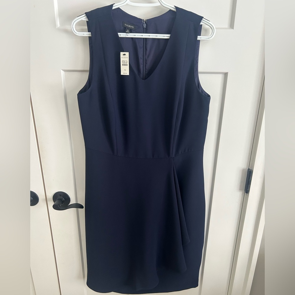 NWT Talbots Navy Sleeveless Midi Dress